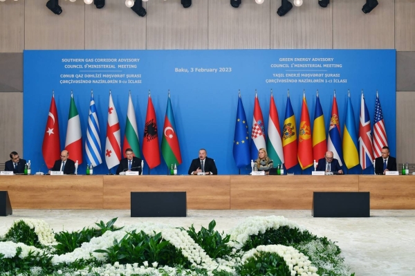 President of the Republic of Azerbaijan Ilham Aliyev addresses energy event
